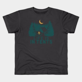 Life Is In Tents Campfire In The Forest Kids T-Shirt